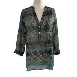 Eight Sixty Women Size Small 3/4 Sleeve Sheer Shirt Top Blouse Summer 16-266